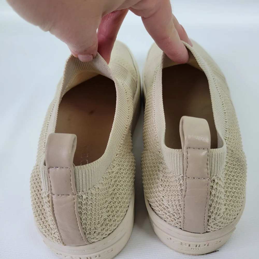 J/Slides Stretchy Woven Platform Loafers Sz 8 EUC